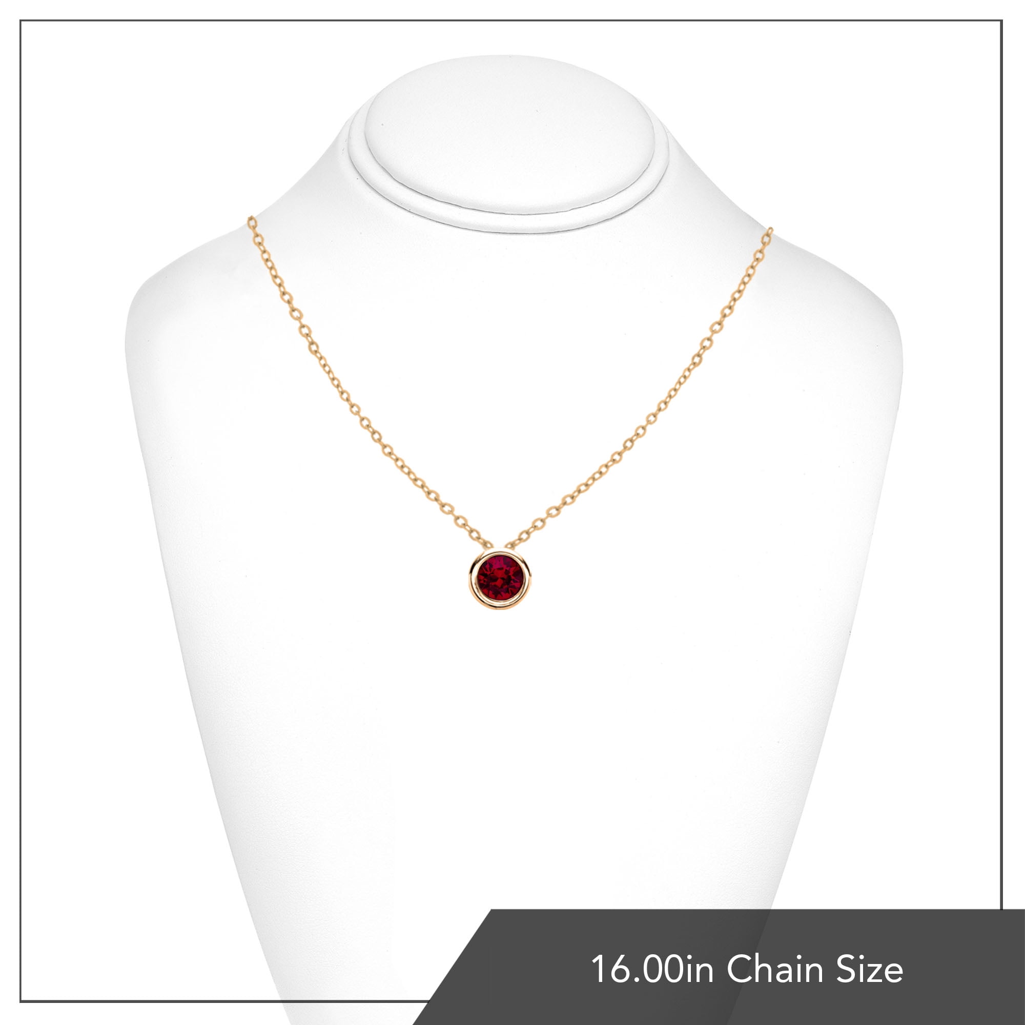 X & O Women's 14K Yellow Gold Plated Siam Crystal Pendant Necklace
