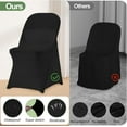 thumbnail image 3 of EMART Folding Black Chair Covers 25 Pcs, Polyester Spandex Universal Standard Seat Slipcovers for Wedding, Party, Banquet, 3 of 7