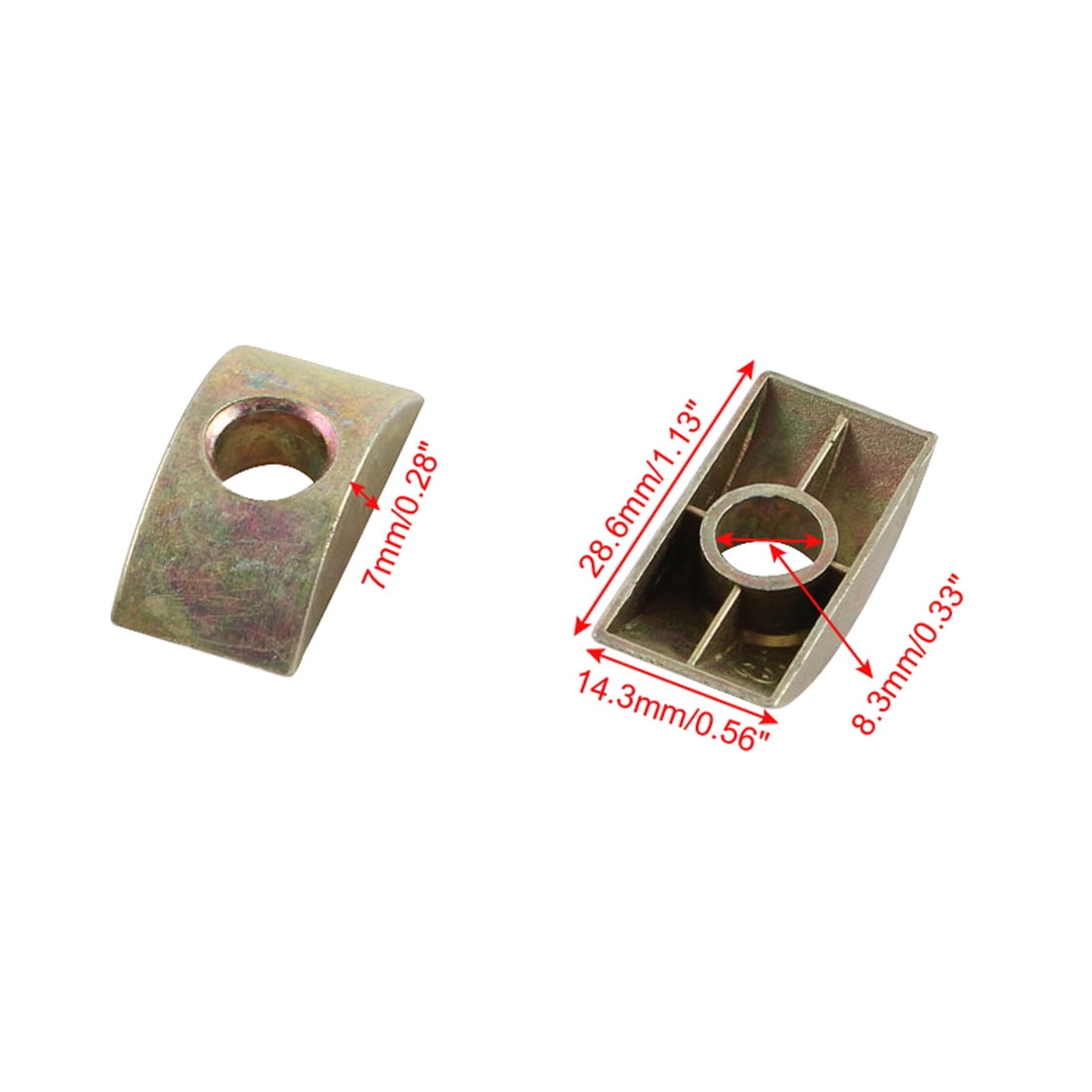 Unique Bargains 8.3mm Hole Furniture Connector Fittings Half Moon Spacer Washer 6 Pcs