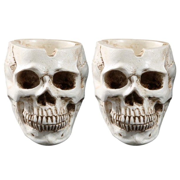 Resina Skull Decor Skeleton Ashtray Regalos de cumpleaños para las mujeres Regalo Assery Festival Accesorios Aprendizaje y Educación Juguetes 2 piezas Inevent HA011465-00B