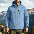 thumbnail image 2 of IROINNID Men's Waterproof Hooded Rain Jacket Full Zip Lightweight Outdoor Shell Coat with Contrast Zippers and Adjustable Hood for Hiking Camping Travel, 2 of 9