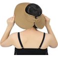 thumbnail image 4 of Visera solar para mujer, sombrero enrollable con cola de caballo, visera de paja plegable para playa, sombreros para el sol, 4 of 4