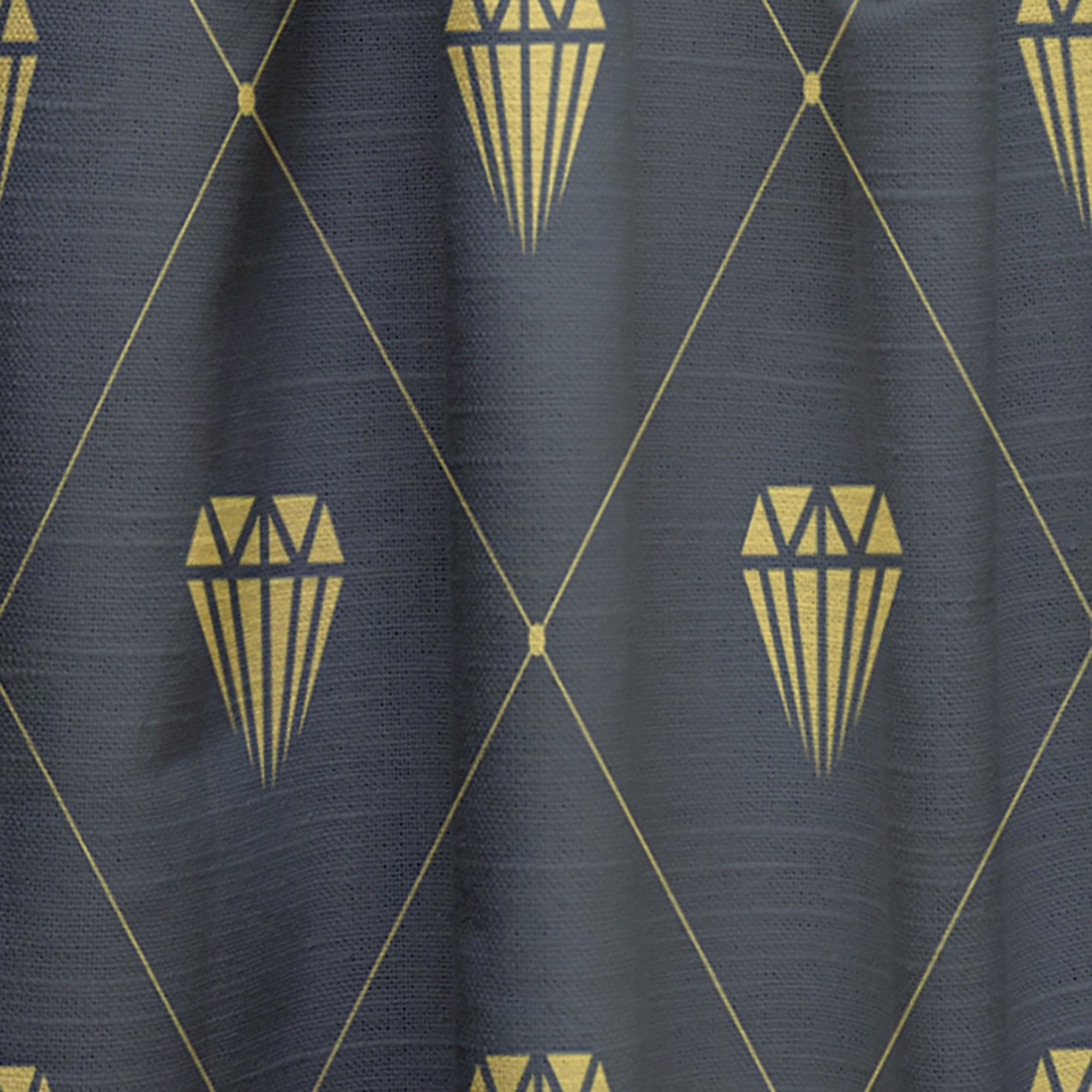 Designart 'Golden Heart Diamond Design' Mid-Century Modern Curtain Panel
