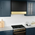 thumbnail image 4 of Akicon 600 CFM Wall Mounted Range Hood, Stainless Steel Range Hood 36 inch, Energy Saving, Ducted Kitchen Hood for Cooking, Powerful Vent Motor, Jet Black with Gold, 4 of 7