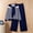 Navy, variant on Women 2 Piece Winter Casual Knit Matching Set, Striped Tie Neck Long Sleeve Sweater Top Drawstring Elastic Waist Wide Leg Pants Warm Daily Loungewear Tracksuit Khaki Free size(Free Size)