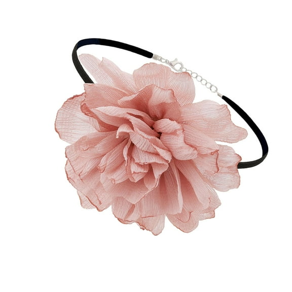 Flower Collar Choker Necklace Flower Necklace for Banquets Halloween Wedding Pink