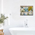 thumbnail image 3 of Farmhouse Sunflower Daisy Bathroom Decor Wall Art Rustic Floral Butterfly Pictures Wall Decor Relax Soak Unwind Bathroom Sign Canvas Painting Prints Artwork Decorations Framed for Bathroom 16"x12", 3 of 6