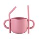 thumbnail image 3 of Baby Feeding Set 3 Divided Grids Plate Bib Bowl Spoon Fork Water Cup Soft Silicone Feeding Supplies Set Brick Red, 3 of 4