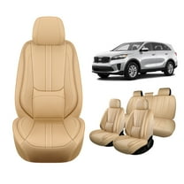 Faifani Car Seat Covers For KIA For Sorento 2003-2024 2025, Waterproof Nappa Leather Auto Seat Protectors with Lumbar Support, Luxury Automotive Interior Accessories