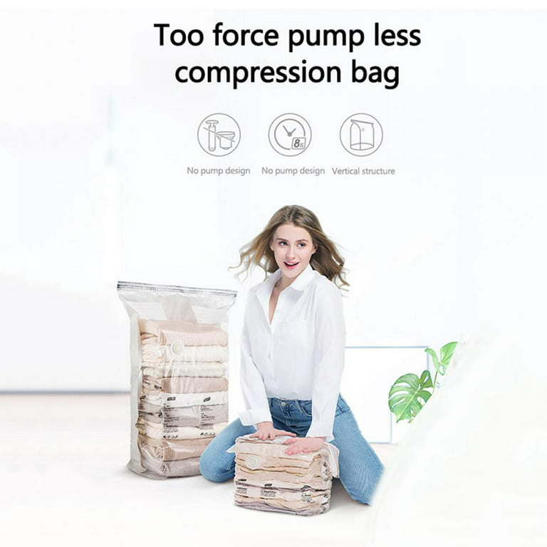 1pc Clothes Compression Storage Bags Hand Rolling Clothing Plastic Vacuum  Packing Sacks Travel Space Saver Bags for Luggage