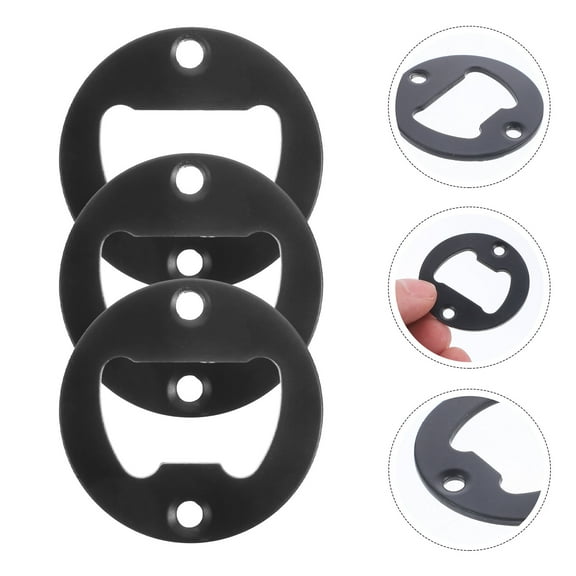 LOLIPPYY 10Pcs Beer Bottle Opener Inserts Iron DIY Parts for Home Bar Use Black Finish