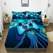 Milsleep Game Pad Printed Bedding Sheets With Pillowcase Boy Man Children Twin Size Microfiber Bedding Cover Set,Twin (39"x75")