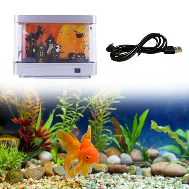 Likrtyny Lámpara Decorativa LED Falsa para Acuario Con Peces en para Del (UE Halloween)