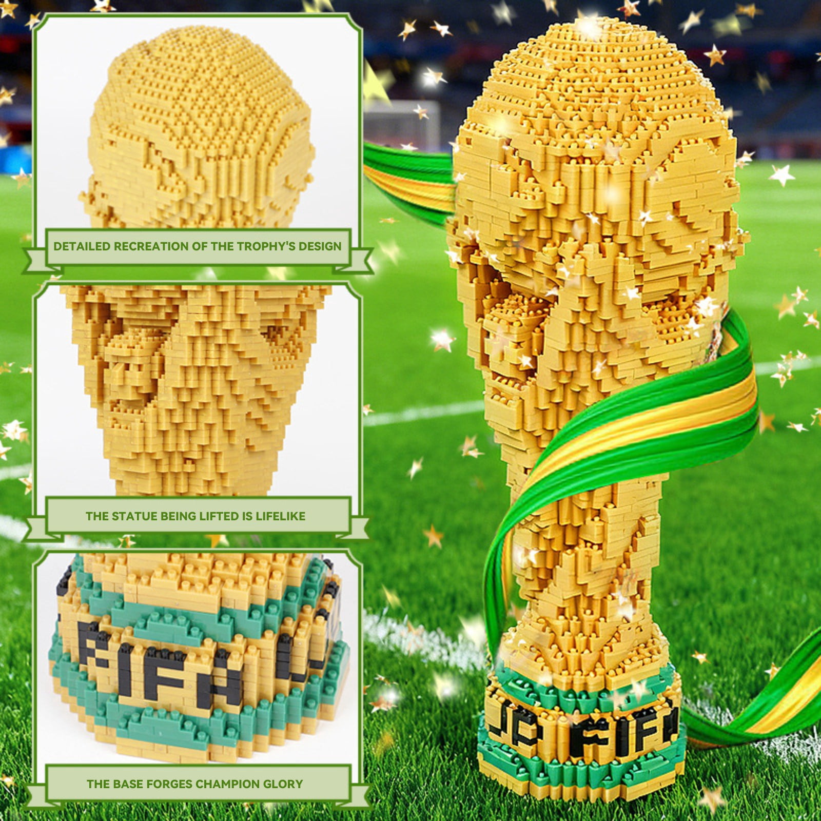 World Cup Building Blocks Set Decoration for Display in Bedroom, Home Office Soccer Fans Collectible World Cup 2026 Building Block Gift for Fans
