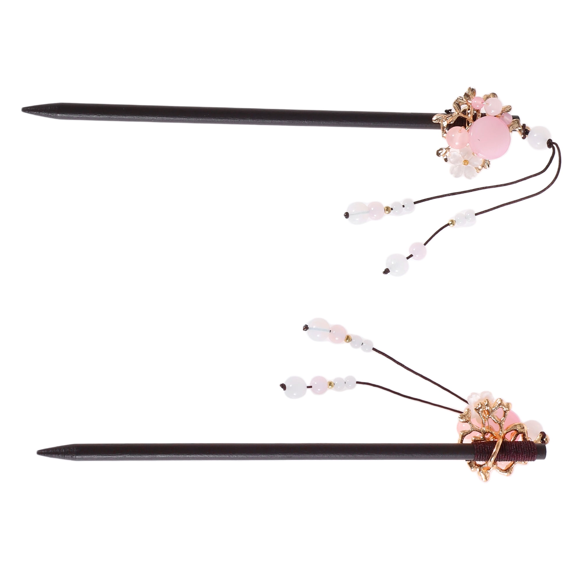 Unique Bargains Hair Chopstick for Women 1Pc Black, Pink, White [Retro Style Tassel] 2.76"