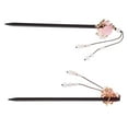 thumbnail image 4 of Unique Bargains 1 Pc Hair Chopstick Classic Retro Style Tassel Hair Hairpin Black Pink White, 4 of 5