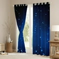 thumbnail image 3 of Abstract Ombre Curtains Black and Blue Window Curtains for Bedroom Living Room,Glitter Striped Curtains & Drapes 2 Panels 38"Wx45"L, 3 of 6