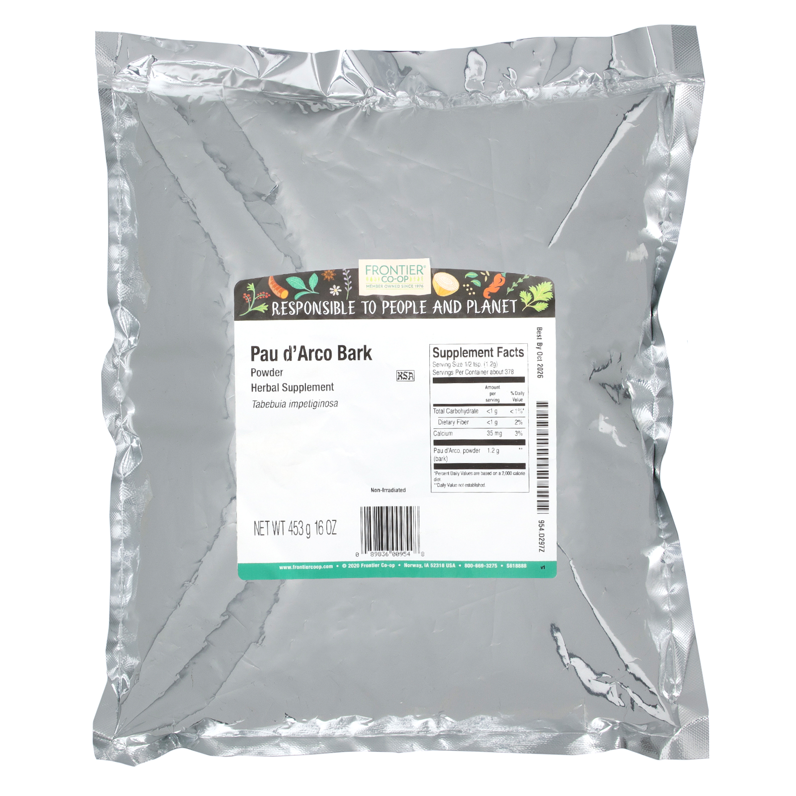 Frontier Co-op Pau d'Arco Bark Powder, 16 oz (453 g)