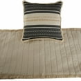 thumbnail image 5 of Beige Bed Runner without Pillow Cover, Twin Size 53"x18" Decorative Bed Runner, Beige & Black Linen Bed Scarf in Quilted, Natural Linen with Lace - Moroccan Vibe, 5 of 6