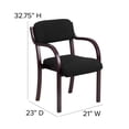 thumbnail image 4 of Mahogany Wood Side Chair with Arms and Black Fabric Seat, 4 of 9