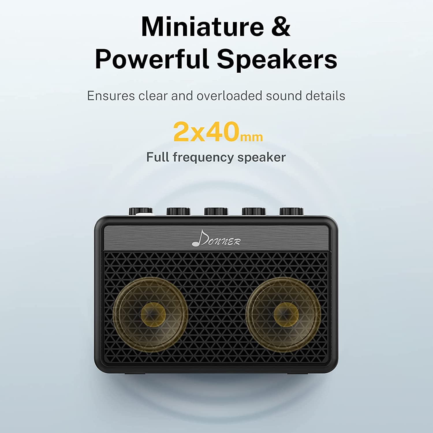 Donner Mini Guitar Amp Small Electric Guitar Amplifier 5W Portable for Desktop Practice with a Retro British Tone DA-10