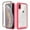 Pink, variant on JTCASES for iPhone X/XS Case with Built-in Screen Protector, 2-Layer Shockproof Back Shell Rugged PC Soft Silicone Bumper Drop Resistant Transparent No-slip Cover, Black