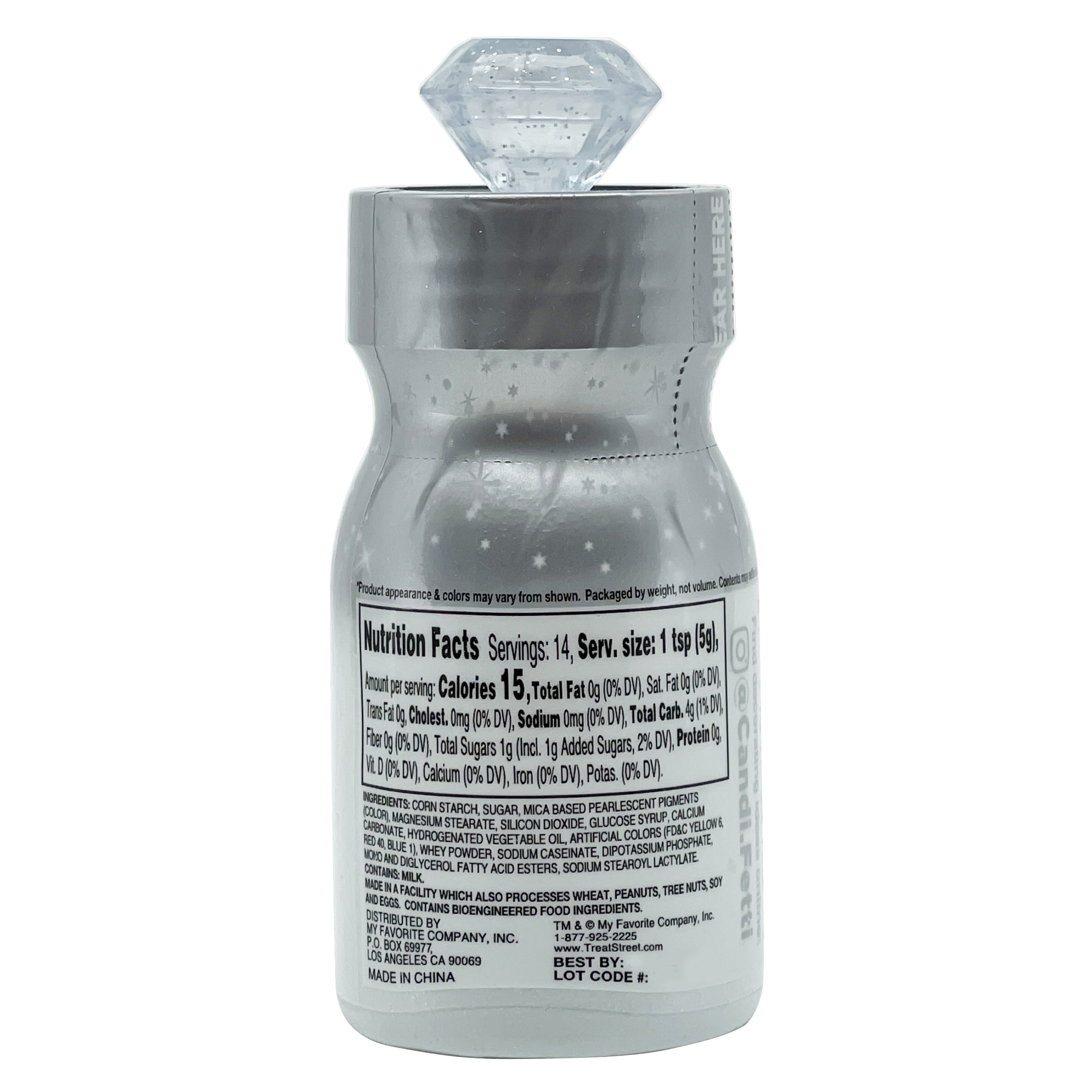 (4 pack) CandiFetti Edible Décor Silver Sparkle Dust, 2.47 oz
