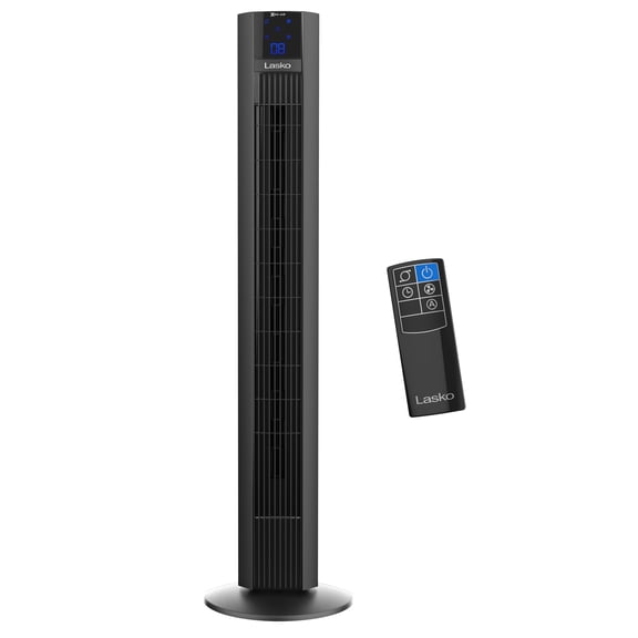 Open Box Lasko Xtra Air® 48" 4-Speed Oscillating Remote Controlled Tower Fan, Black T48336