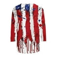 thumbnail image 3 of Women's New 3/4 Sleeve Round Neck Pullover Independence Day Casual Printed Top T-shirt, 3 of 4