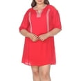 thumbnail image 3 of White Mark Women's Plus Size Cold Shoulder Short Dress, 3 of 4