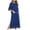 Blue, variant on Womens Long Nightgowns Cotton Pajamas Crewneck Sleepwear Zip-Up Pajamas Loungewear Olive Green