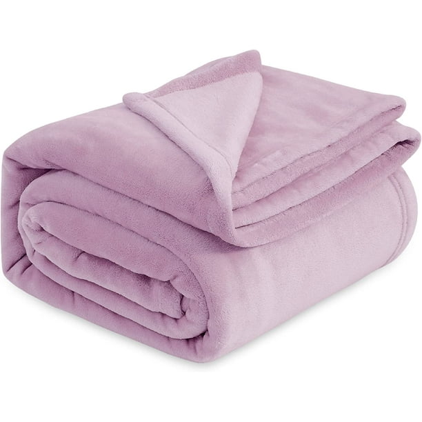 Bedsure Fleece Blanket Queen Blanket Lilac Lavender Soft Lightweight