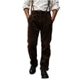 thumbnail image 2 of Jerdar Men's Corduroy Dress Pants Straight Leg Button Zip Fly Solid Color Business Casual Office Work Commute Trousers Classic Fit Formal Slacks Long Pants, 2 of 9