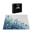 thumbnail image 3 of Ambesonne Blue Jigsaw Puzzle, Diagonal Watercolor Leaves Art, Heirloom-Quality Fun Activity for Family Durable Cardboard, 1000 pcs, Teal Blue and White, 3 of 5