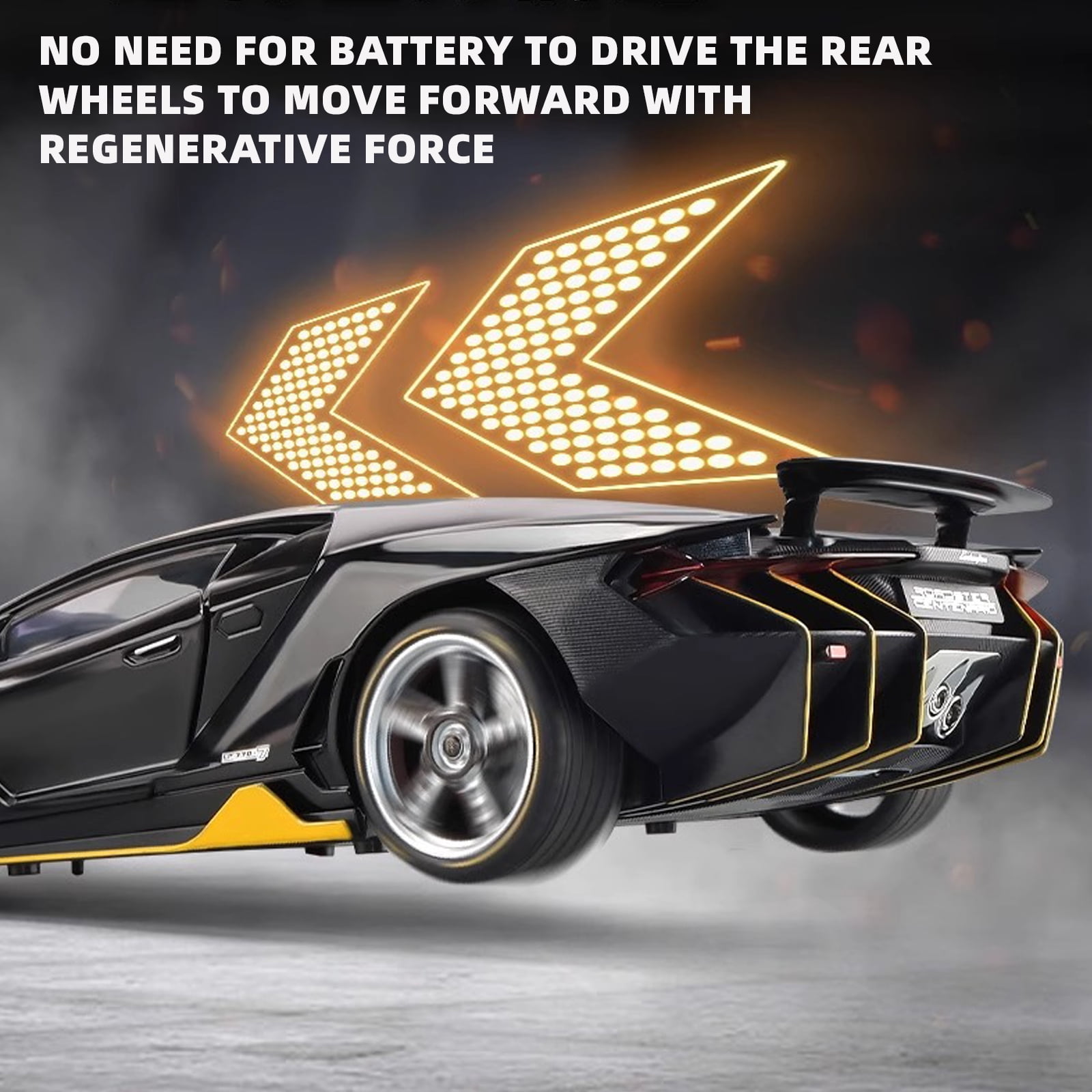 Anmyjuly 1:18 scale LP770 sports car model kits with Alloy Body, Shock Absorption Tires, Simulated Lights & Sound, Steerable Front Wheels & Adjustable Rear Wing, die cast metal toy cars