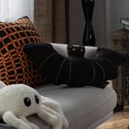 thumbnail image 2 of Phantoscope Happy Halloween Faux Fur Bat Shaped Throw Pillow, Black, 12 x 25 inch, 2 of 5