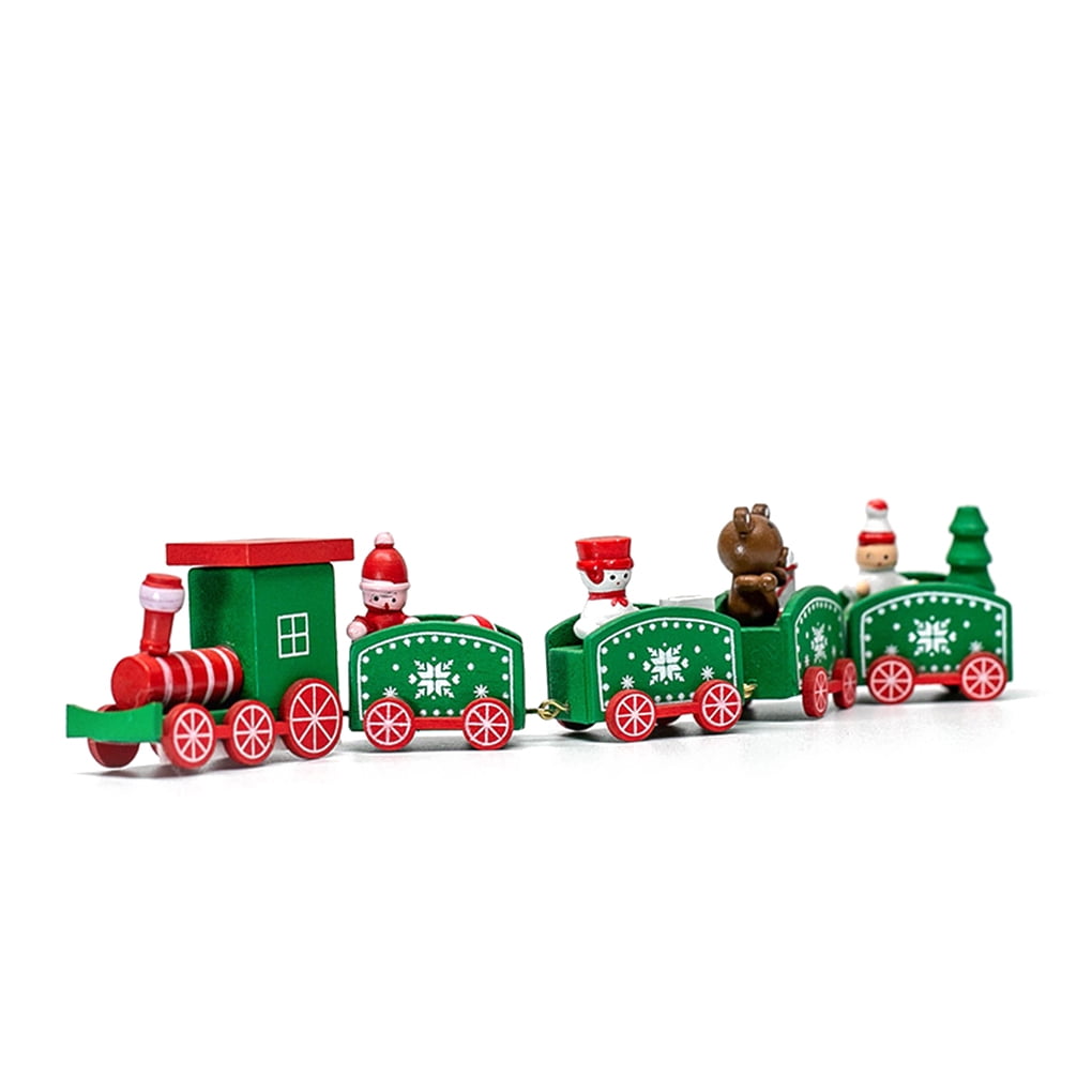 outdoorline Small Christmas Train Ornaments Wooden Christmas Party ...
