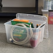 IRIS 60 Qt Plastic Storage Bin with Lid, Stackable Storage Containers, Tote