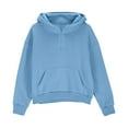 thumbnail image 4 of Kids Pullover Hoodie with Half Zip Front Kangaroo Pocket Long Sleeve Soft Fleece Hooded Sweatshirt for Girls Boys, 4 of 7