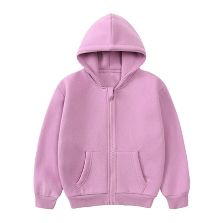 

ATOGUTA Sweatshirts for Boys Girls Solid Color Clothes Hoodie Sweatshirt Clothes Kids Sweatsuits Sportswear Purple Size 1T-10