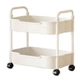 thumbnail image 2 of 2-Tier Kitchen Storage Cart with Handles, Rolling Utility Cart with Wheels, Multi-Purpose Mobile Organizer Rack for Bathroom, Living Room, Office, and Home Organization, 2 of 5