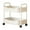 White, variant on Pink 15.35X13.78X8.66Inch 2 Tier Kitchen Storage Cart With Armrests Ventilated Holes Rolling Casters Plastic Organizer For Bathroom Living Room Snack Stand Book Toy