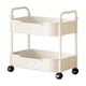 thumbnail image 2 of Estante De Almacenamiento De Plástico Carrito de cocina de 2 niveles con reposabrazos, color blanco, para artículos de tocador y sala de estar (1 unidad) JASKFLY, 2 of 8