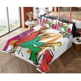 thumbnail image 4 of Ambesonne Colorful Fitted & Top Sheet Set with Shams, Jazz Band on Stage, Multicolor, 4 of 5
