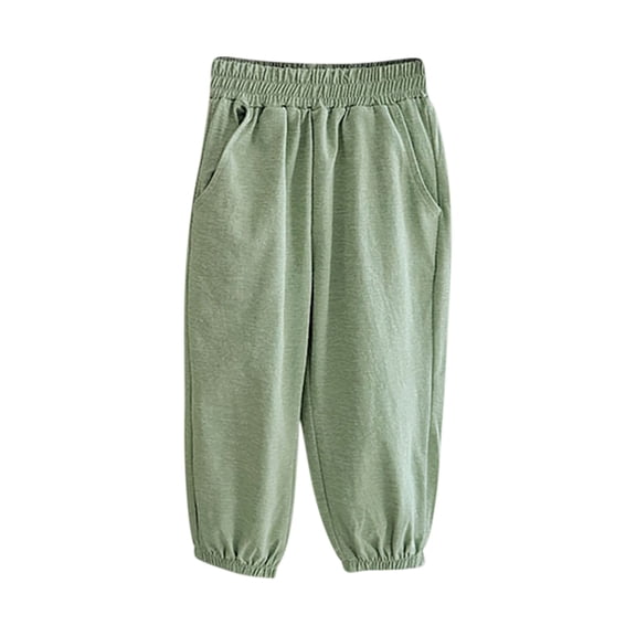 HAiming Toddler Boys Girls Homewear Pants Summer Casual Elastic Wasited Loose Soft Comfy Lounge Trousers with Pockets