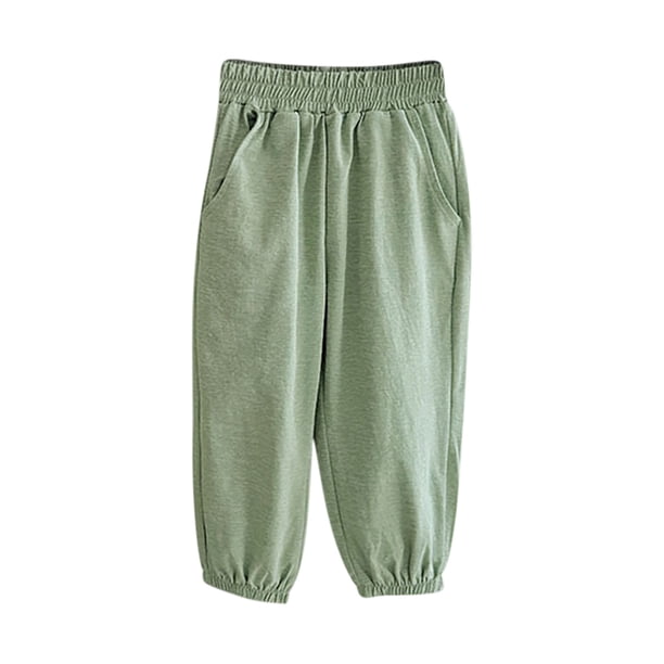 Odeerbi 1-10 Años Niños Niñas Hielo Seda Bloomers Verano Pantalones Jogger Color Sólido Lindo Ocio Pantalones Linterna Pantalones Haren