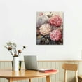thumbnail image 2 of COMIO  Pink Wall Art Flowers Canvas Prints Floral Pictures Gray Modern Romantic Artwork Blush Bloom Painting for Bathroom Living Dining Room Bedroom Home Wall Decor, 2 of 4