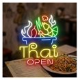 thumbnail image 2 of Letrero De Neón Thai Food Open, Ideal Para Decoración De Pared De Cocina Y Restaurante, Con Luz Regulable De 42cmx52cm, 2 of 6