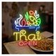 thumbnail image 2 of Letrero De Neón Thai Food Open, Ideal Para Decoración De Pared De Cocina Y Restaurante, Con Luz Regulable De 42cmx52cm, 2 of 6