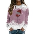 thumbnail image 2 of FDGIU Women's Fleece Lined Hoodie - Oversized 2025 Christmas Sweatshirt with Wine Glass & Snowflake Prints, Soft Long Sleeve Hooded Winter Jacket for Fall Outfits, 2 of 4